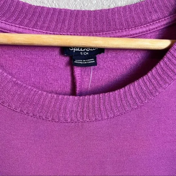 NWT Splendid Crewneck Hombre Top in Deep Orchid - Picture 6 of 13
